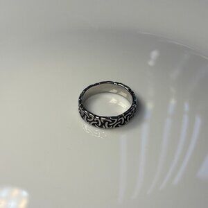 Inferna Band: Carved Stainless Steel Ring – Eternal Flame